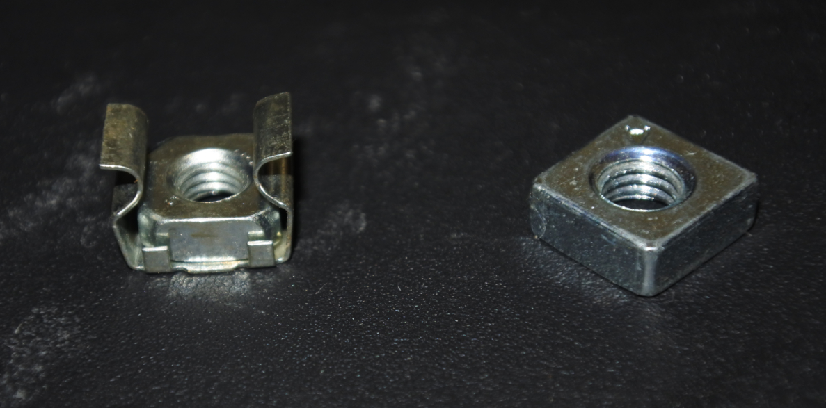 Cage nuts, in and outside of the cage