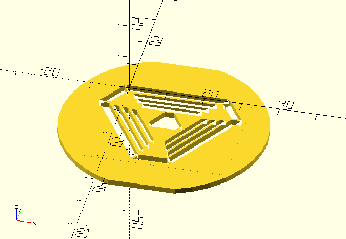 Protogen symbol mask in OpenSCAD